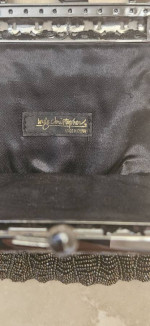 Inge Christopher Beaded Hand Bag With Metal Strap