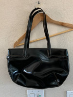 DKNY Black Patent Leather Shoulder Bag