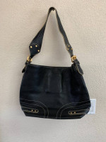 Maxx New York Black Leather Tote Bag