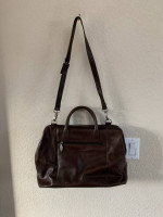 J.Jill Brown Leather Shoulder Bag Satchel Briefcase