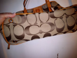 Coach tote purse orange trim bag
