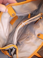 Coach tote purse orange trim bag