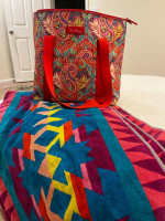 Vera Bradley bag with beach towel
