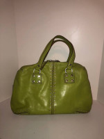 Michael Kors Lime Green Studded Leather HandBag Shoulder Bag Purse