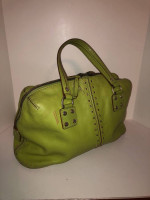 Michael Kors Lime Green Studded Leather HandBag Shoulder Bag Purse