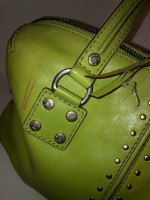 Michael Kors Lime Green Studded Leather HandBag Shoulder Bag Purse