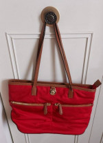 authentic Michael Kors red carry bag totes