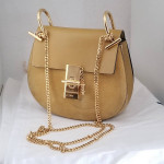 Lovely Auth CHLOE Drew small Crossbody Leather and suede bag
