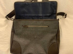 Brooks Brothers Wool Leather Messenger Bag