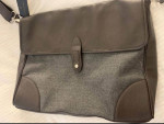 Brooks Brothers Wool Leather Messenger Bag