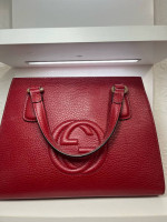 Red Gucci Leather travel bag