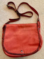 Patricia Nash Berry Red Italian Leather Bag 10"