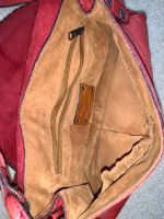 Patricia Nash Berry Red Italian Leather Bag 10"