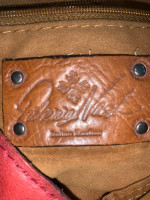 Patricia Nash Berry Red Italian Leather Bag 10"