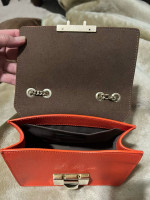 Valentine Gift Genuine Leather Furla cross body bag with adustible gold chain st