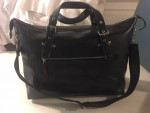 Large Dark Brown Leather Bag with Adjustable Strap