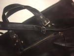 Large Dark Brown Leather Bag with Adjustable Strap