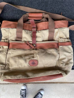 Leather Trimmed Canvas Bag