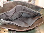 Brown Vinyl Shoulder Bag: Magnetic & Zipper Closure, 14" L x 10" H x 3