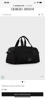 Giorgio Armani Duffle Overnight Travel bag - NEW
