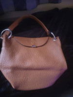 Lodis Brown Pebbled Leather Shoulder bag
