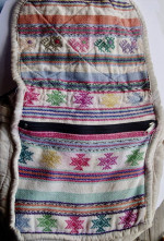 Vintage Embroidered Multi-Zippered-Pockets Shoulder/Cross Body Bag