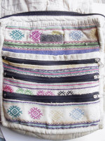 Vintage Embroidered Multi-Zippered-Pockets Shoulder/Cross Body Bag
