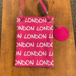 Robin Ruth LONDON Crossbody Passport Canvas Purse Bag ♦ Hot Pink