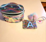 Justice Personalized "A" Makeup Bag and Wristlet