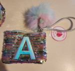 Justice Personalized "A" Makeup Bag and Wristlet