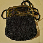 La Regale Vintage Black/Gold Beaded Shoulder Bag