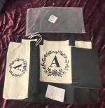 Canvas Monogram tote and makeup/pencil bag letter “A” bag