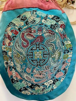 Dragons and Bats Chinese Satin Brocade Cross-Body Bag (Vintage)