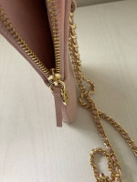 Tory Burch Savannah Quilted Chain Wallet Crossbody Shoulder Bag Shell