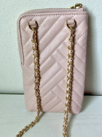 Tory Burch Savannah Quilted Chain Wallet Crossbody Shoulder Bag Shell