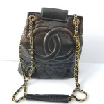 Chanel  vintage bucket style leather shoulder bag