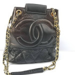 Chanel  vintage bucket style leather shoulder bag