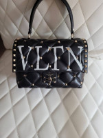 VLTN Valentino Rockstud Romanstud black leather handbag bag