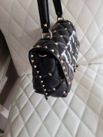 VLTN Valentino Rockstud Romanstud black leather handbag bag