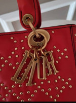 CD CHRISTIAN LADY DIOR J'ADORE RED STUDDED BAG HANDBAG PURSE