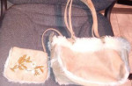 Vintage Matching Ladies Purse and hand bag  Flower design