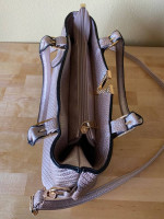 NEW Silver Pebbled Brass "V" Hand Bag Purse 8"x12"x5"