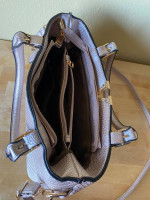 NEW Silver Pebbled Brass "V" Hand Bag Purse 8"x12"x5"
