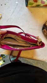 NWT Fuchsia Michael Kors Hamilton Large Leather Crossbody Should Bag