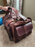 European large handmade leather bag
