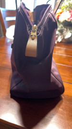Michael Kors KELSEY Nylon Tote Shoulder Bag Purse Damson (PURPLE)