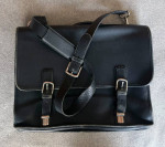 Coach 16" Black Leather Briefcase Laptop Bag