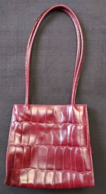 Purse Shoulder Bag Le Borse Made in Italy Maroon Leather