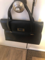 Vintage Black leather Chic De Paris Bag Handbag
