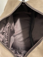 LARGE, HEAVY-DUTY BROWN CANVAS CARRY-ON